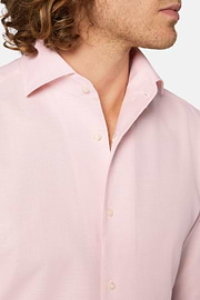 Chemise Rose En Coton Dobby Regular Fit, Rose, hi-res