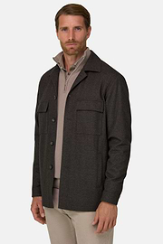 Shacket Herringbone Viscose Blend, Brown, thumb, 1