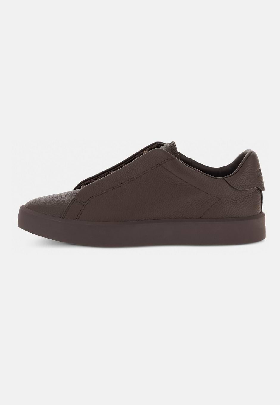 Essence Trainers in Grained Leather, Dark brown, hi-res