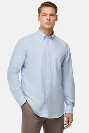 Regular Fit Oxford Cotton Shirt, Light Blue, hi-res