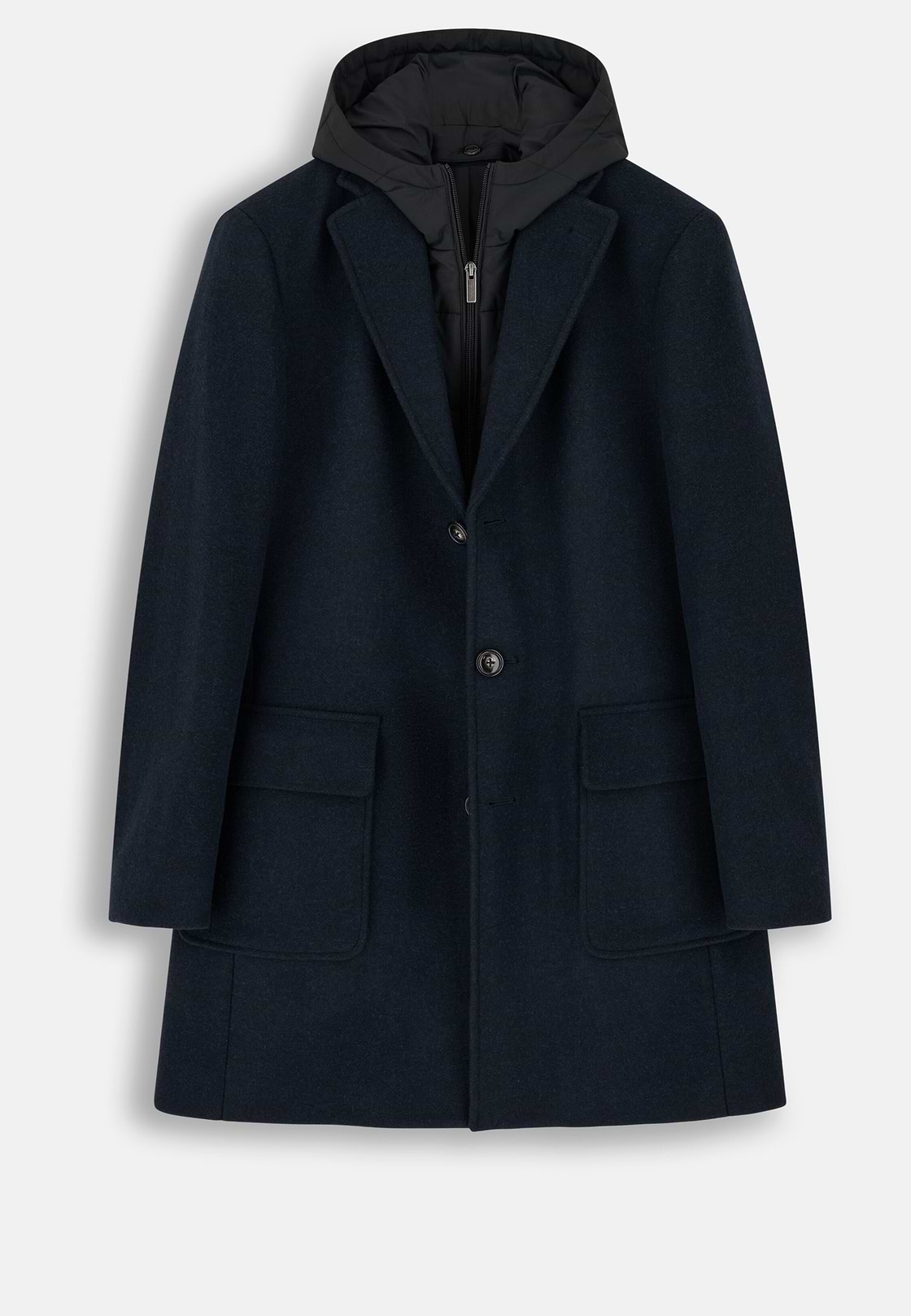 Single-Breasted Coat in Wool Blend, Navy blue, hi-res, 6