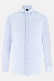 Camicia In Cotone Slim Fit, Azzurro, thumb, 6
