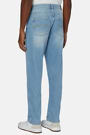 Light Blue Stretch Denim Jeans, Light Blue, hi-res