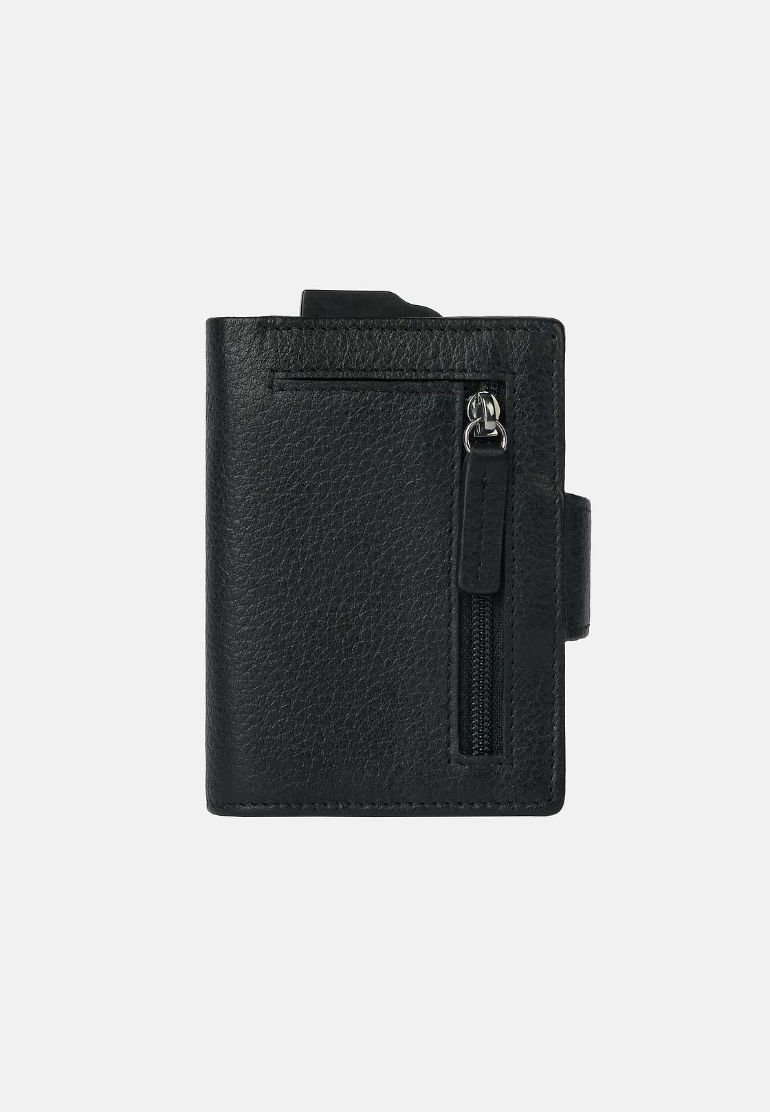Leather Credit Card Holder, Black, hi-res