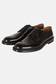 Leather Derby Shoes, Black, hi-res