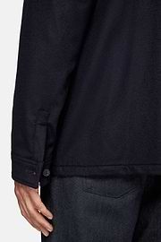 Link Shirt Jacket in Pure Cashmere, Navy blue, hi-res