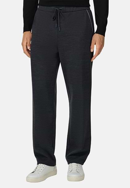 Joggers in Wool Blend WOOLTECH Diagonal, Charcoal, hi-res