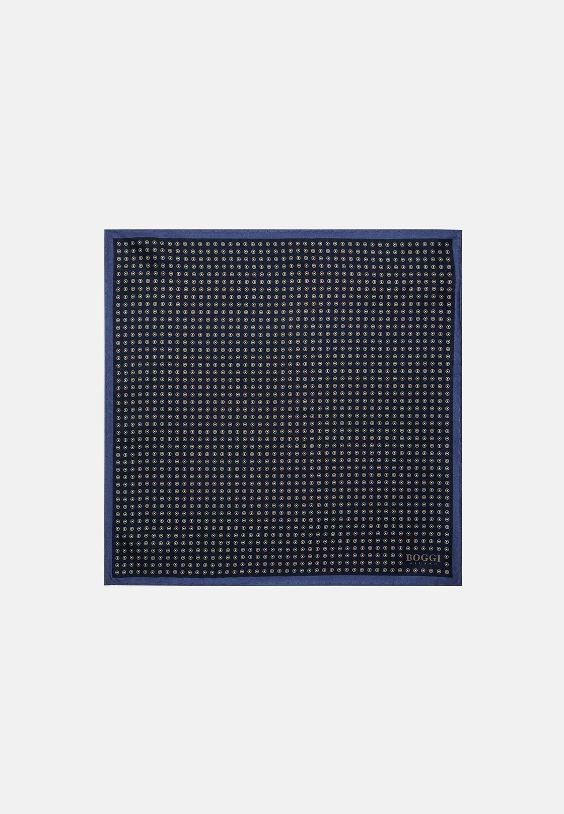 Polka Dot Silk Clutch Bag, Navy blue, hi-res