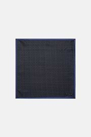 Polka Dot Silk Clutch Bag, Navy blue, hi-res