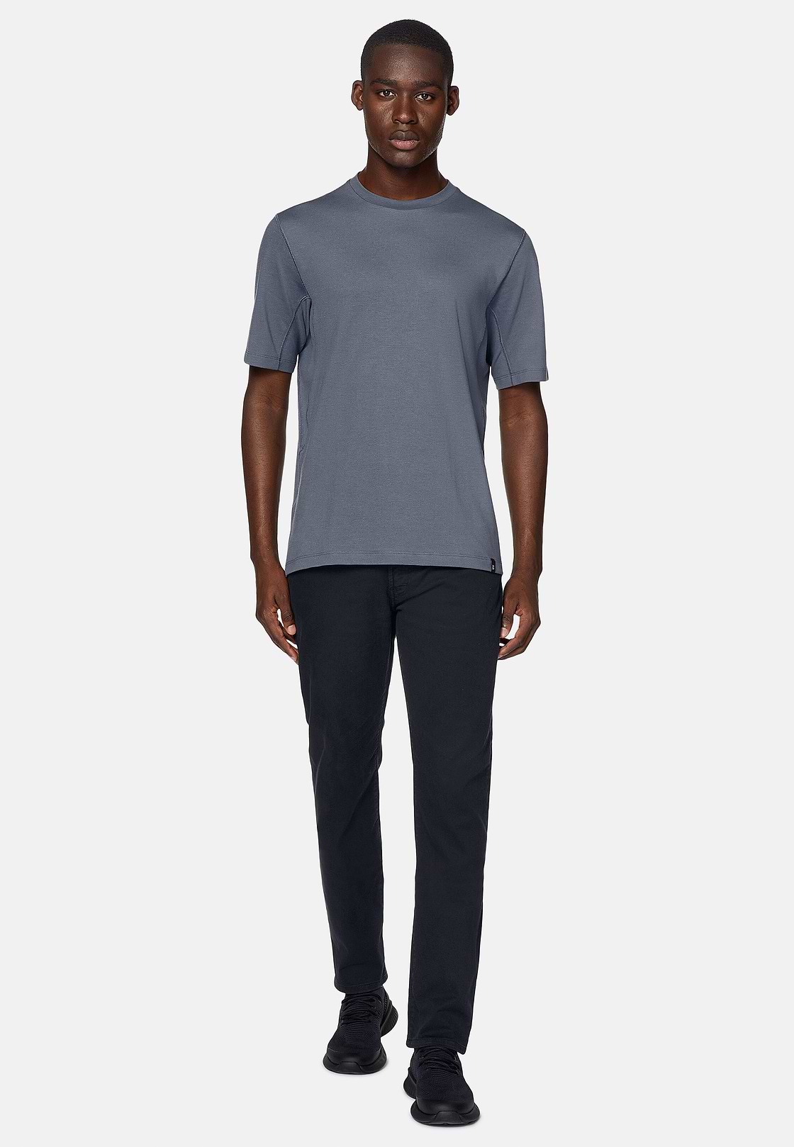 Jeans In Cotone Tencel Elasticizzato, Navy, hi-res