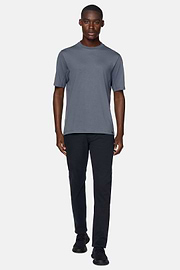 Jeans In Cotone Tencel Elasticizzato, Navy, hi-res