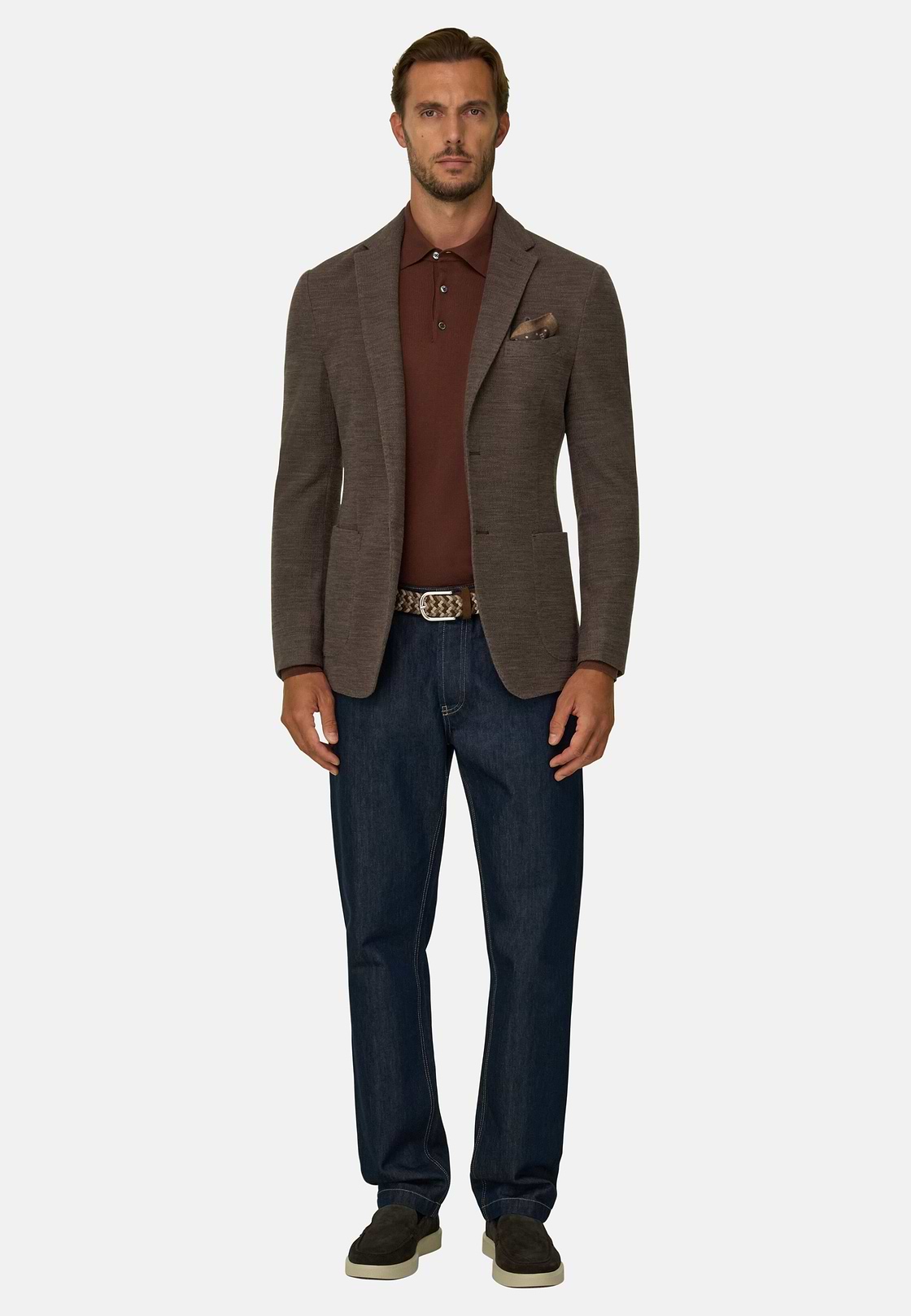 Blazer Micro Structured Wool, Brown, hi-res, 2