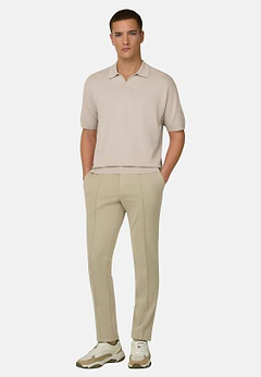 Cotton and Silk Knitted Polo Shirt
