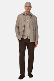 Structured Shacket in Wool Silk Cashmere, Taupe, thumb, 2