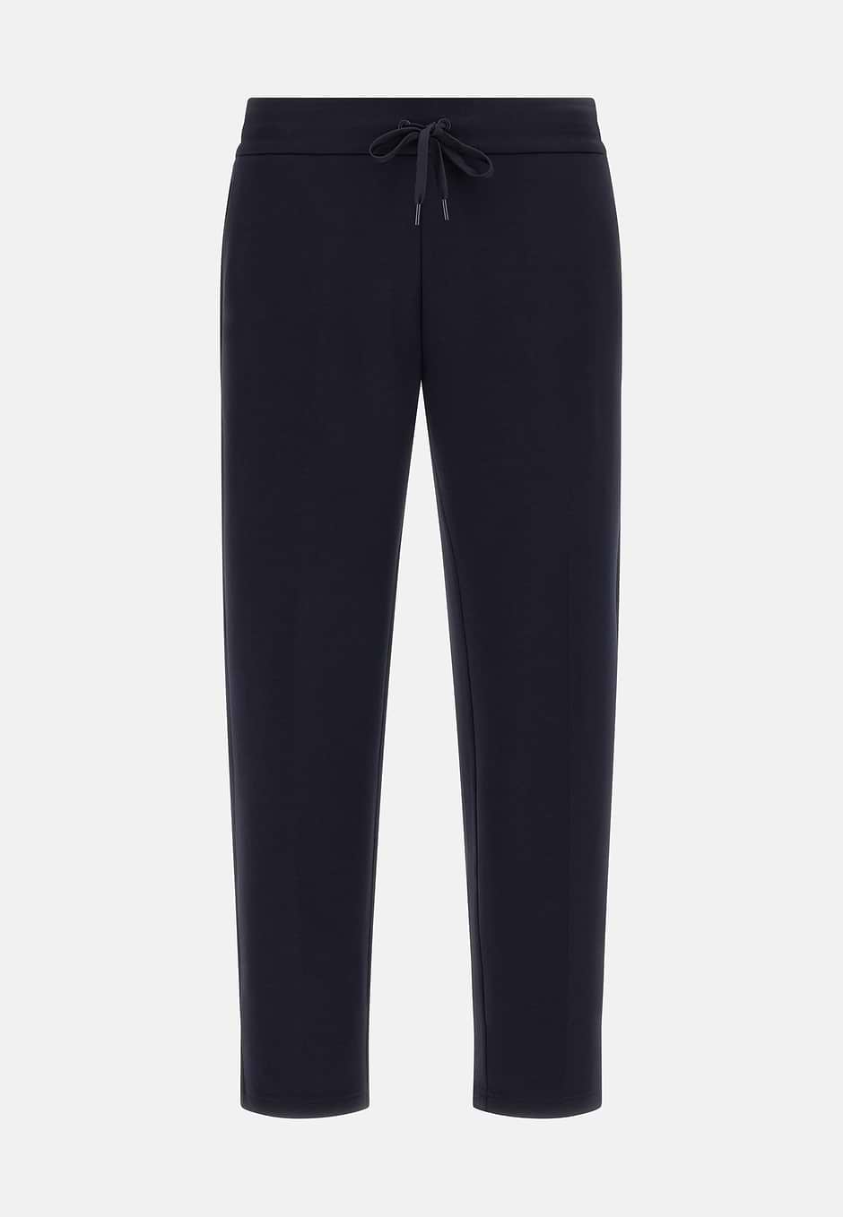 Cotton Blend Scuba Trousers, Navy blue, hi-res