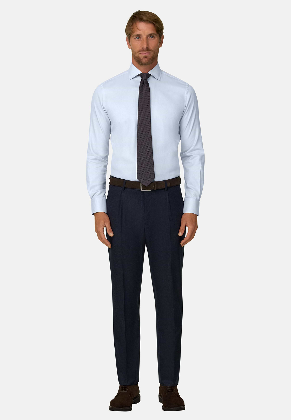Overhemd Gestructureerd Katoen Regular Fit, Light Blue, hi-res, 2