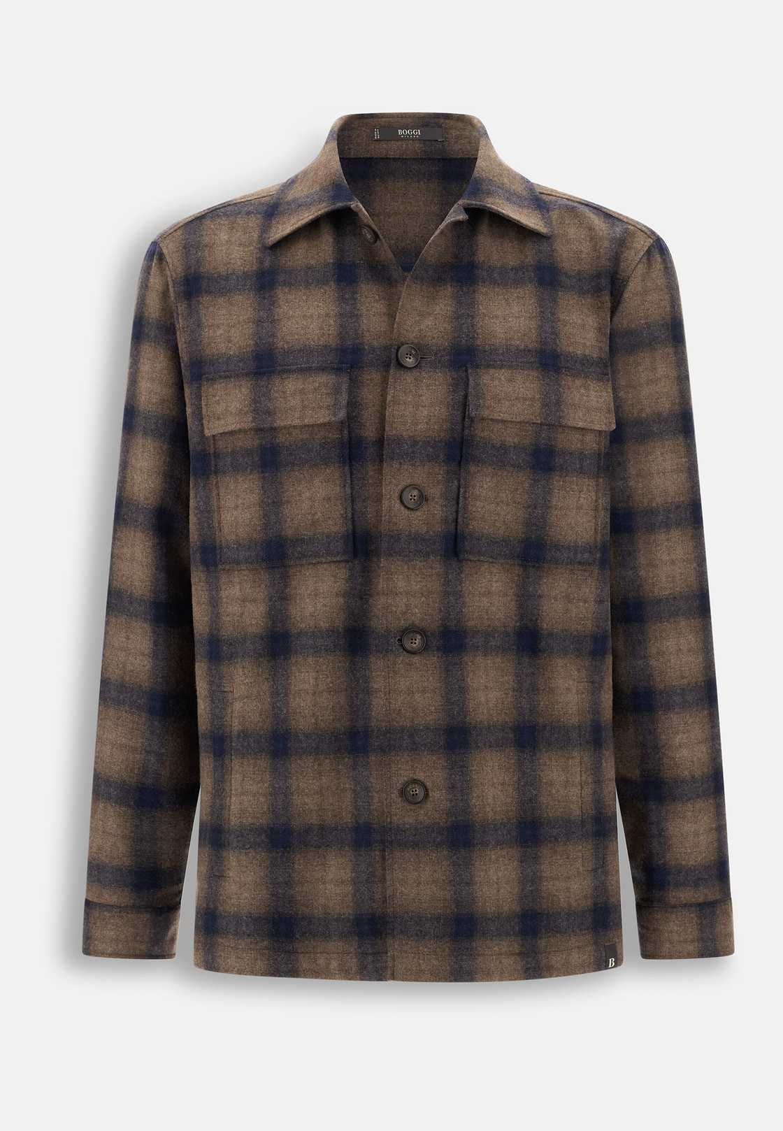 Hemdjacke mit Muster aus Wolle, Braun, hi-res, 6