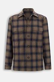 Hemdjacke mit Muster aus Wolle, Braun, thumb, 6