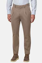 Stretch Cotton Trousers, Taupe, hi-res