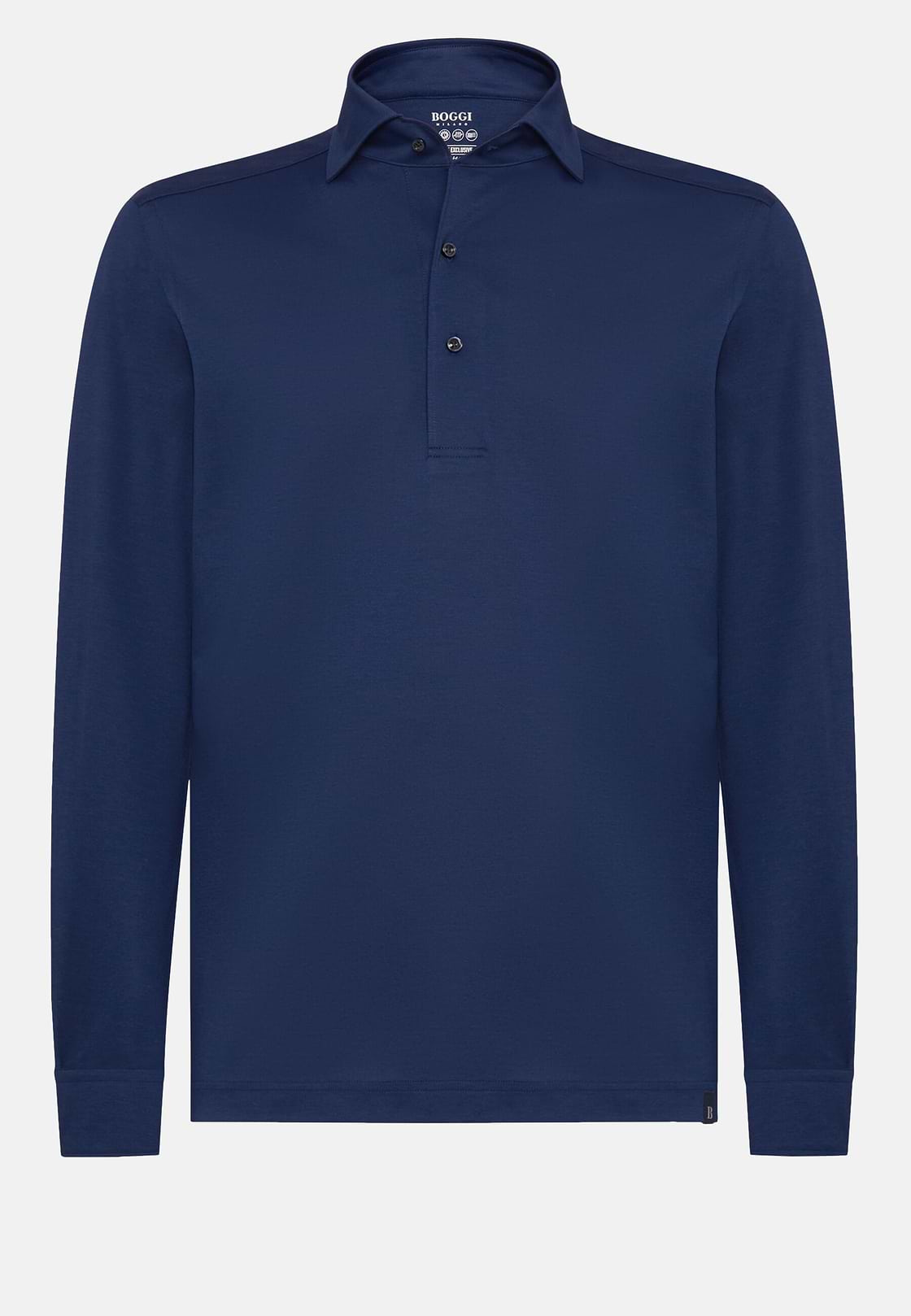 Japanese Jersey Polo Shirt, Navy blue, hi-res