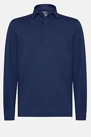 Japanese Jersey Polo Shirt, Navy blue, hi-res