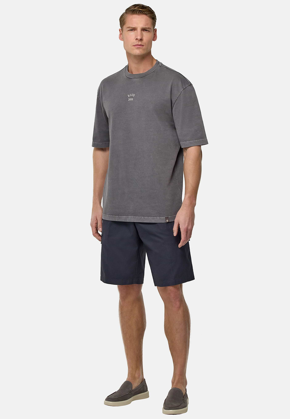 Cotton Jersey T-Shirt, Charcoal, hi-res