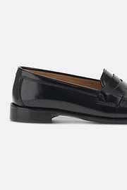 Mocassins van Geborsteld Leer, Black, thumb, 3