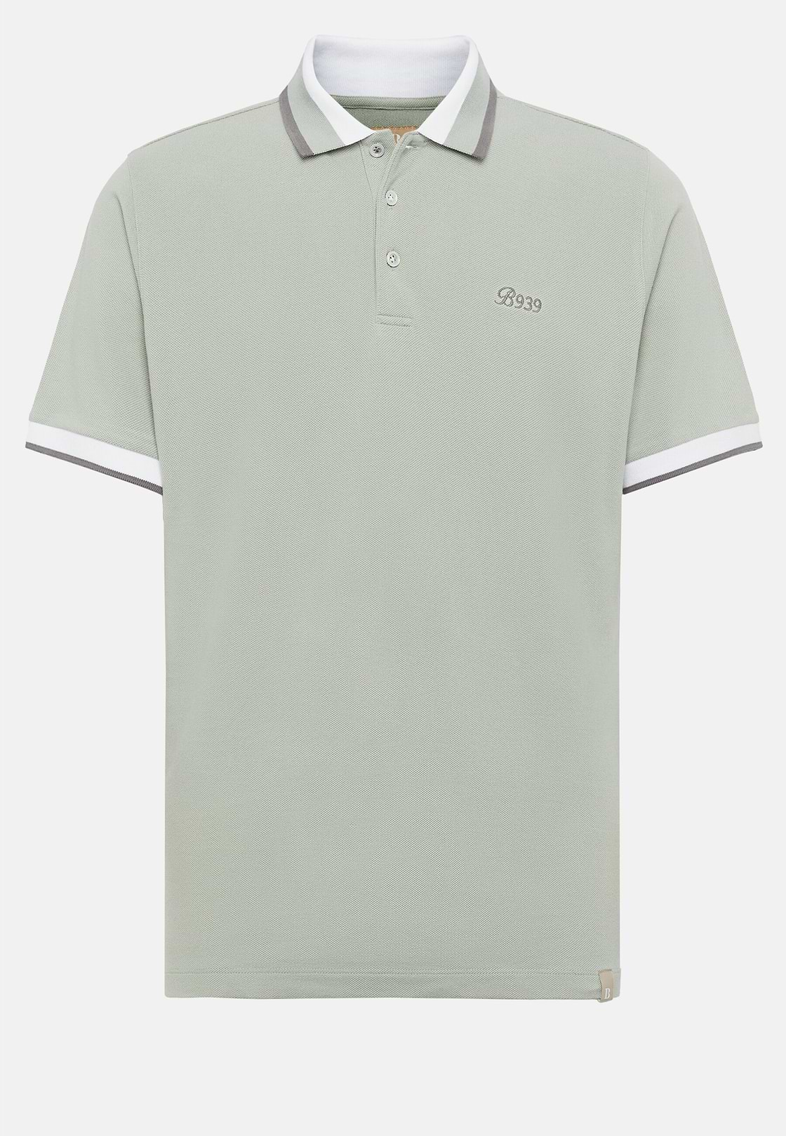 Organic Cotton Blend Piqué Polo Shirt, Green, hi-res