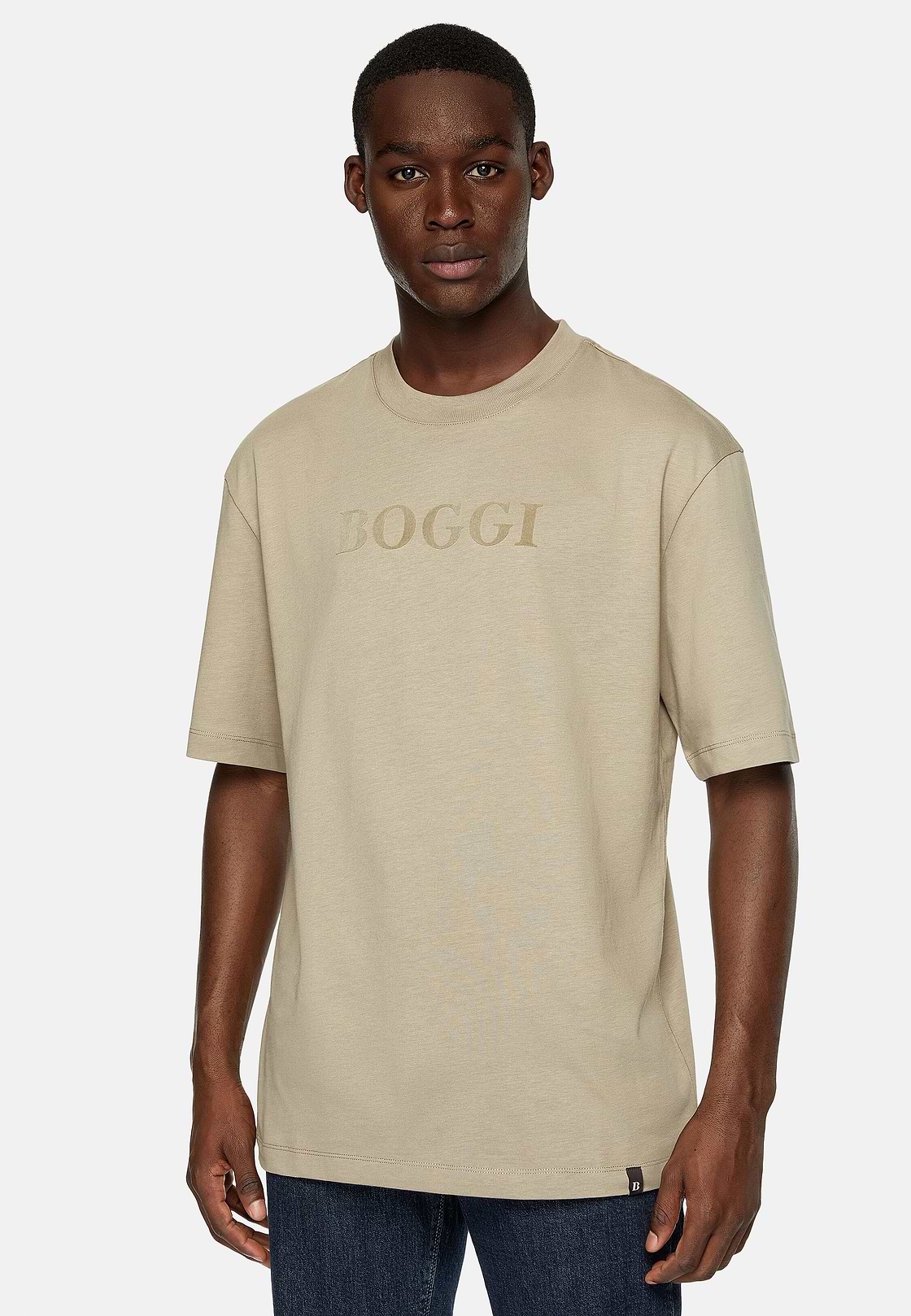 Camiseta de algodón, Taupe, hi-res