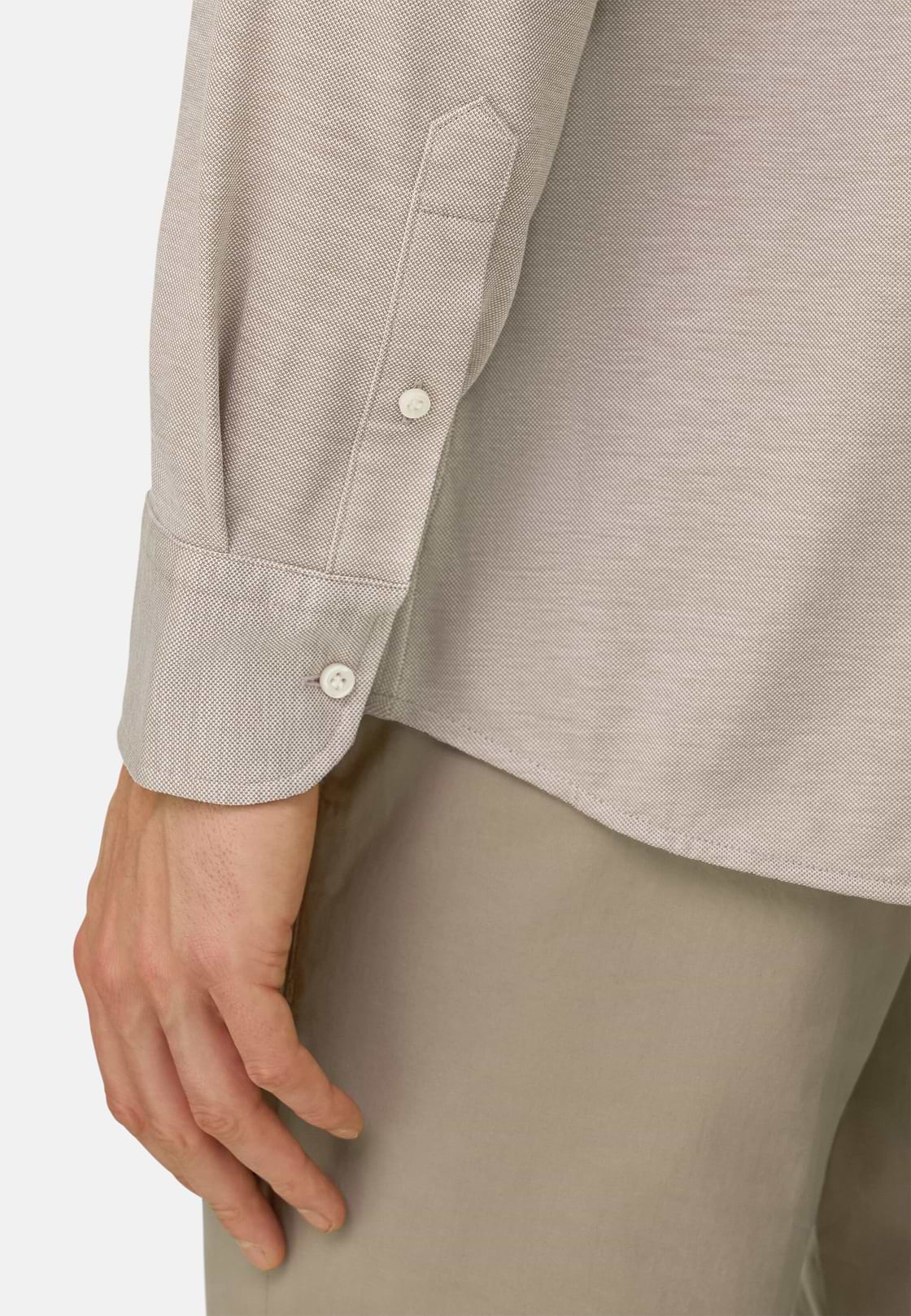 Polohemd Aus Piqué, Taupe, hi-res, 4