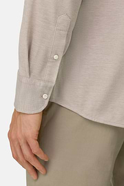 Polohemd Aus Piqué, Taupe, thumb, 4