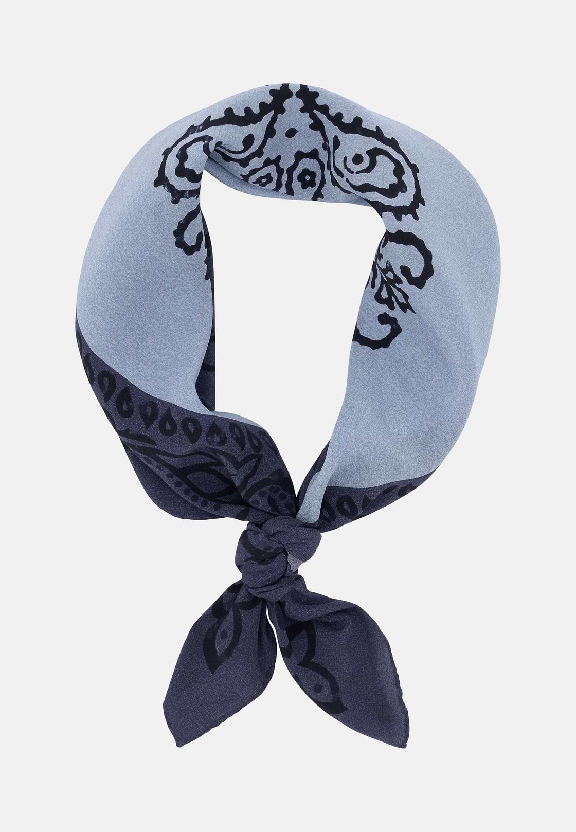 Paisley Print Silk Bandana, Blue, hi-res, 2