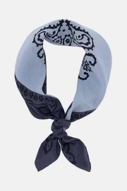 Paisley Print Silk Bandana, Blue, thumb, 2
