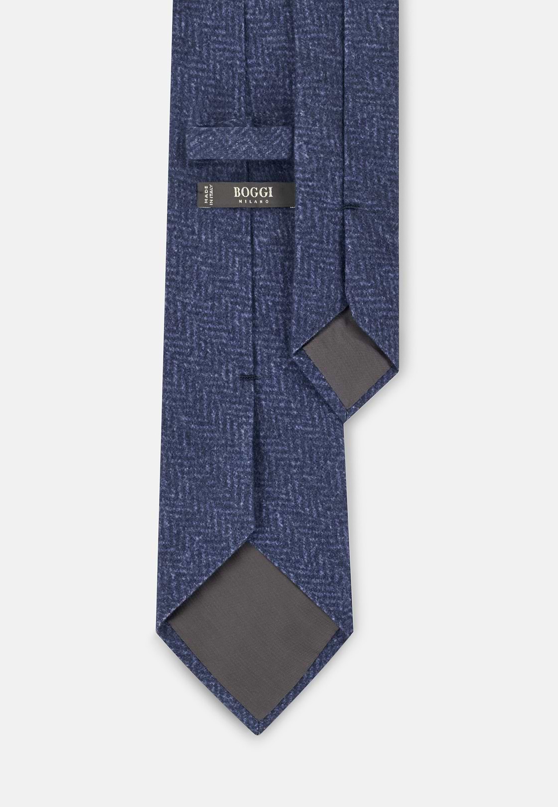 Tie Herringbone Pattern in Wool Cashmere, Blue, hi-res, 3