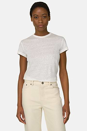 T-shirt en lin stretch, Blanc, thumb, 1