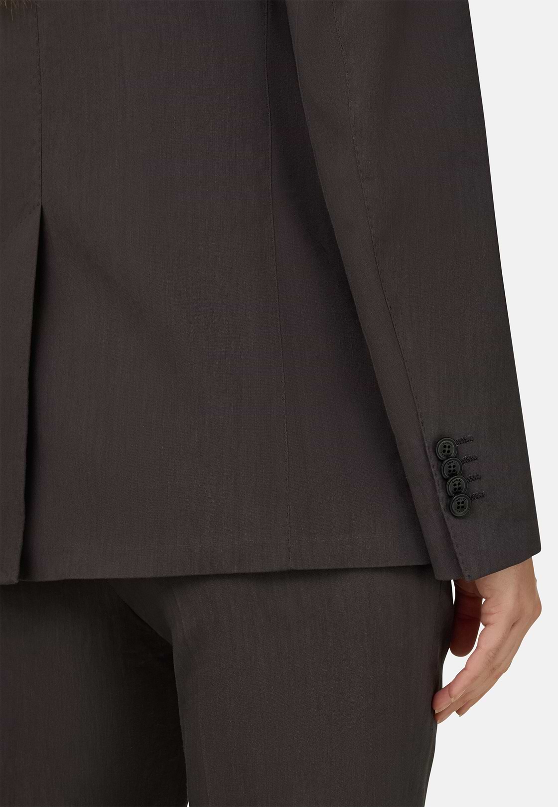 Chaqueta De Mezcla Lino, Marron oscuro, hi-res, 4