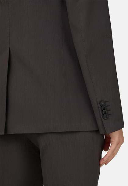 Linen Blend Jacket, Brown, hi-res