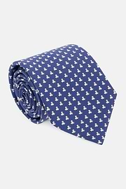 Krawatte Mit Meermotiv-Print Aus Seide, Navy blau, thumb, 2