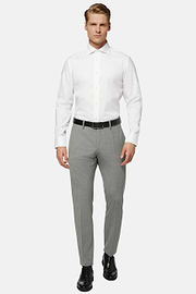 Chemise Blanche Pin Point En Coton Slim Fit, blanc, hi-res