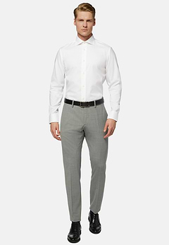 Chemise Blanche Pin Point En Coton Slim Fit