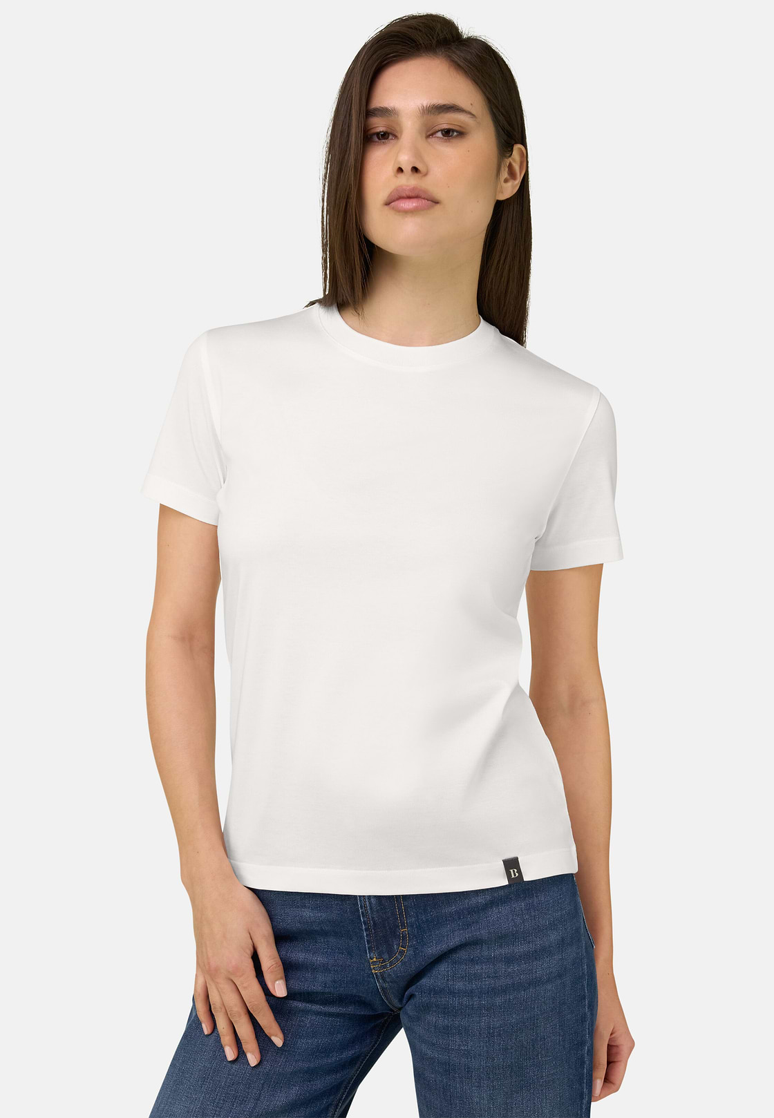 T-Shirt In Cotone Seta, Bianco, hi-res, 2