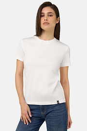 T-Shirt In Cotone Seta, Bianco, thumb, 2