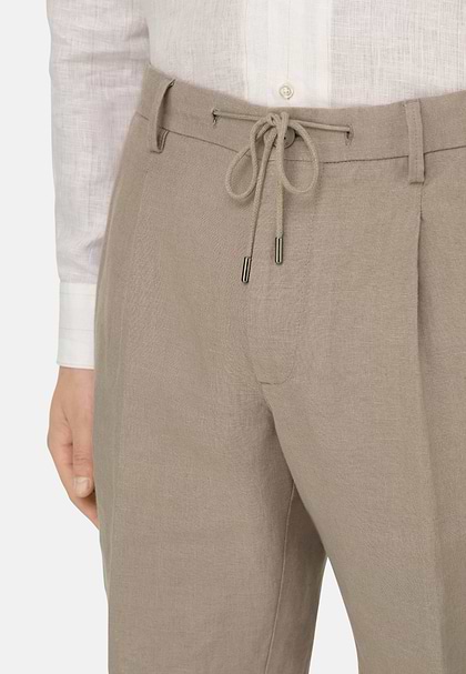 Bermudas in Linen, Taupe, hi-res