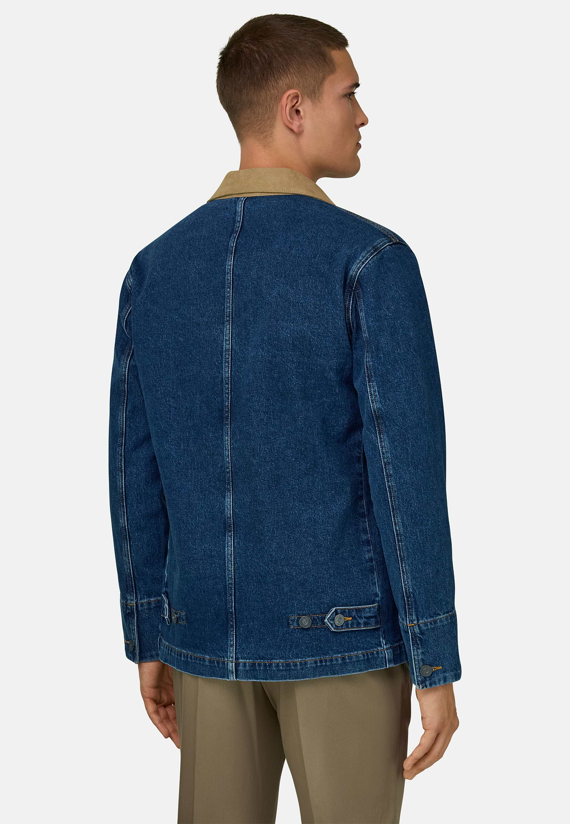 Giacca Camicia In Denim Di Cotone, Indaco, hi-res, 3