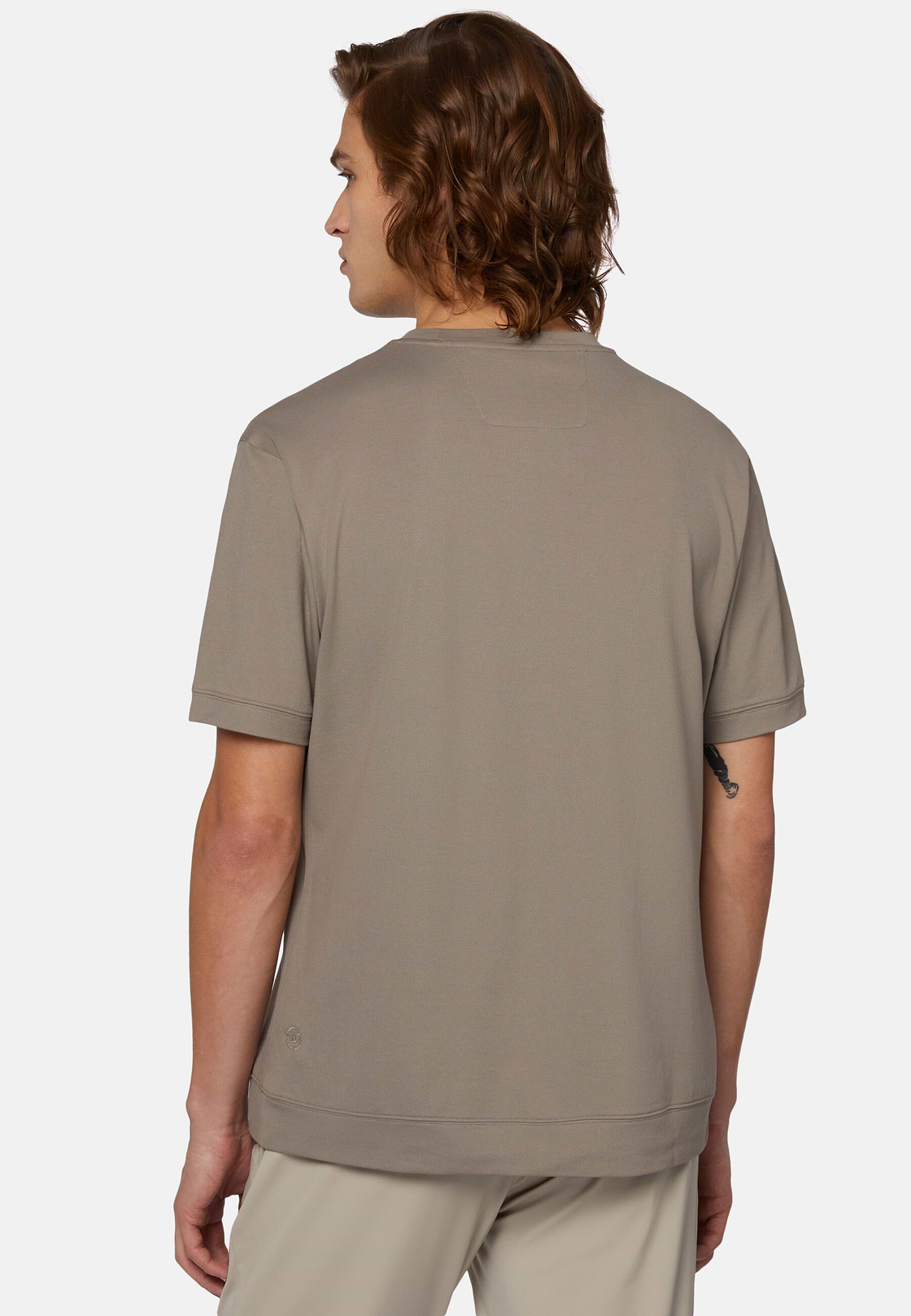 T-Shirt In Piquè Performante, Taupe, hi-res