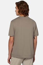 T-shirt En Piqué Performant, Taupe, hi-res