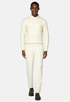 Boggi Milano White Wool Crew Neck Jumper Man White Size L