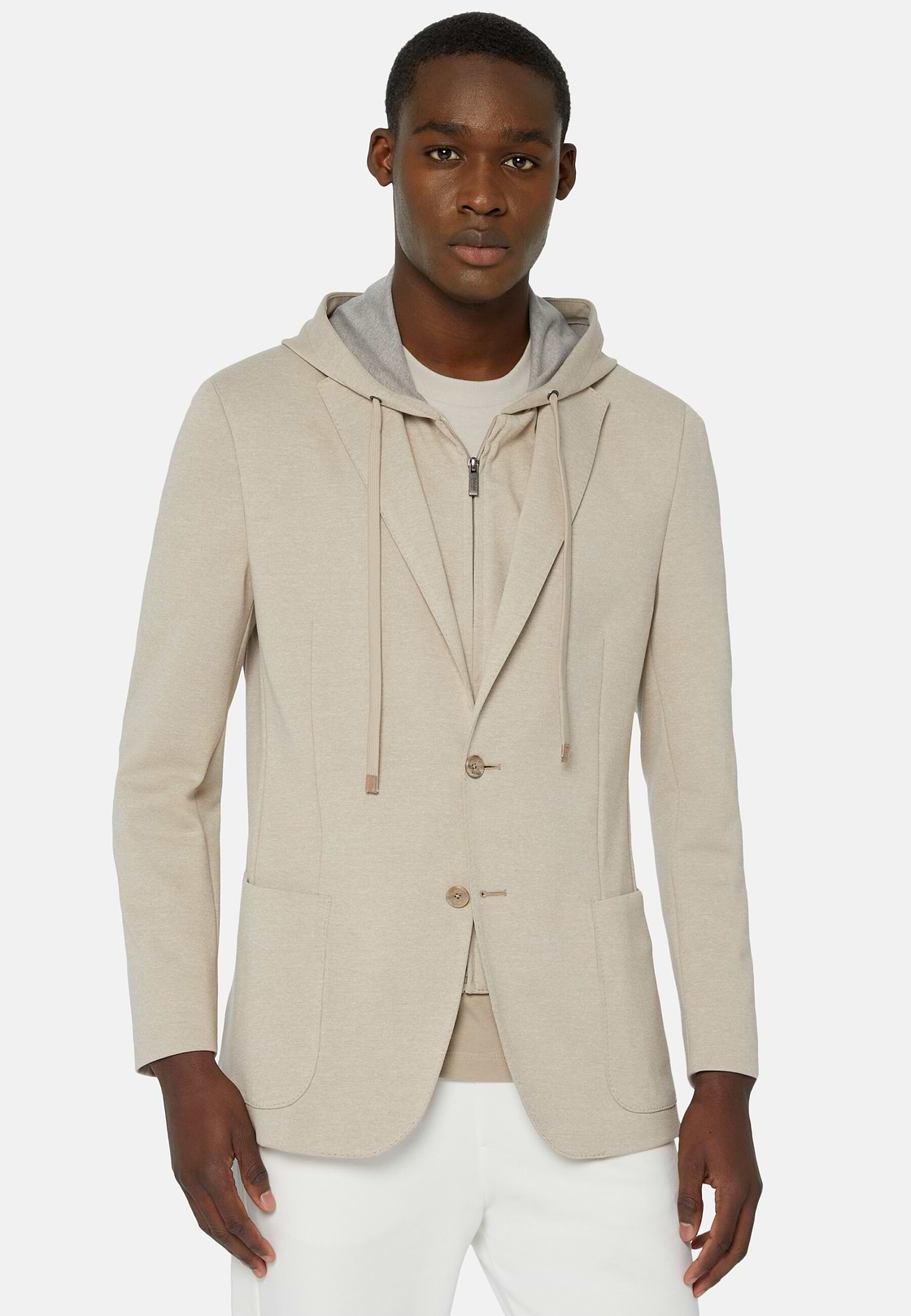 Veste Molletonnée Madison Beige En Coton Mélangé, Beige, hi-res