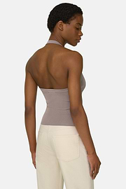 Viscose Nylon Knitted Top, Taupe, thumb, 3