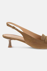 Slingback Schoenen van Leer, Brown, thumb, 3